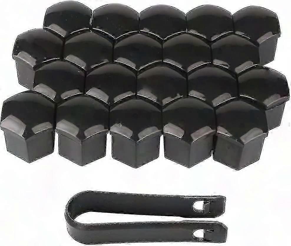 20 Radbolzenkappen 19 Mm, Sechskantenden Für Radmuttern, Schwarze Bolzenabdeckungen (d-583-a), Packung Mit 20 Stück.