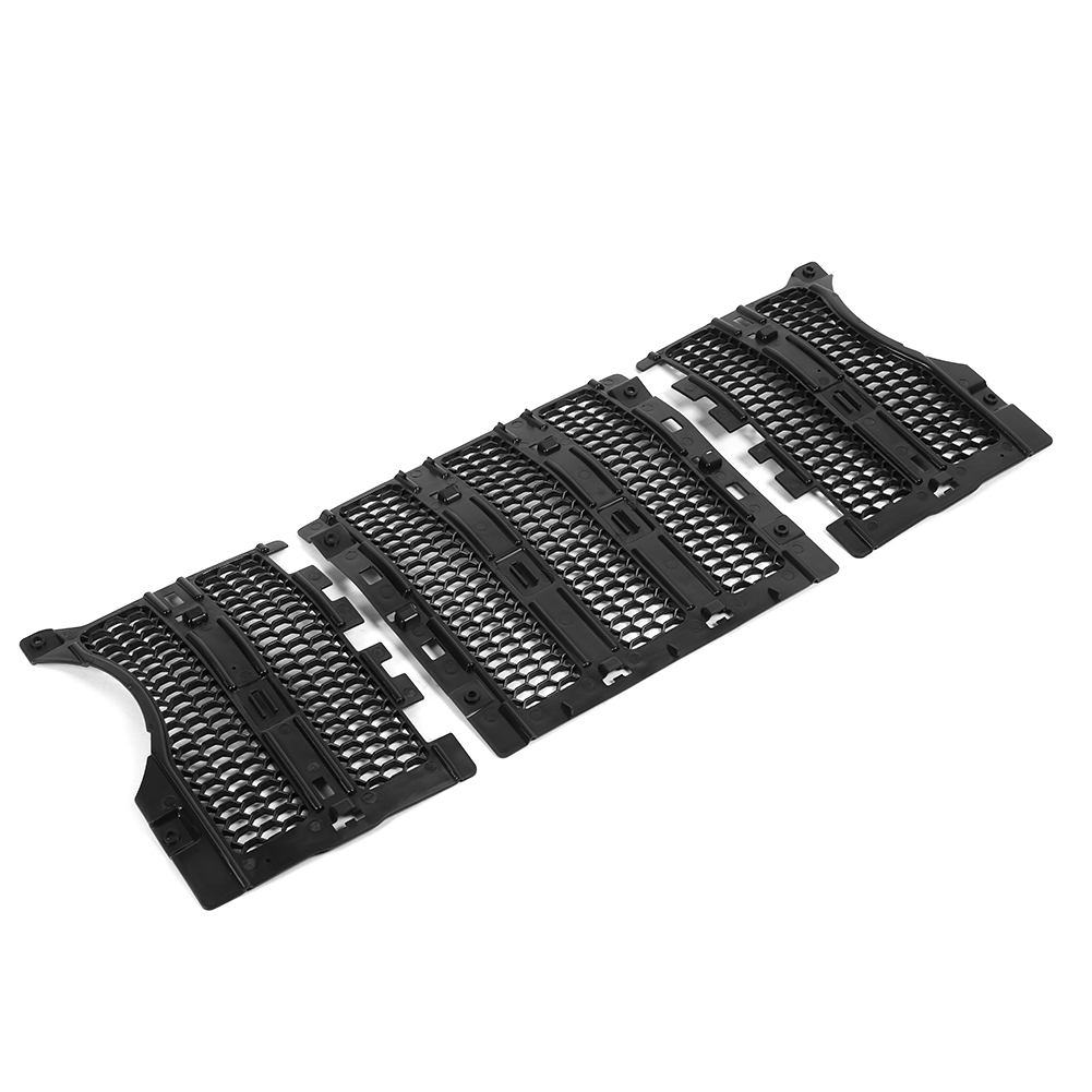 3-teiliger Schwarzer Mesh-sport-mittelgrill Für Jeep Wrangler Jl Ab 2018 - Schutzgrill Im Rennsport-stil