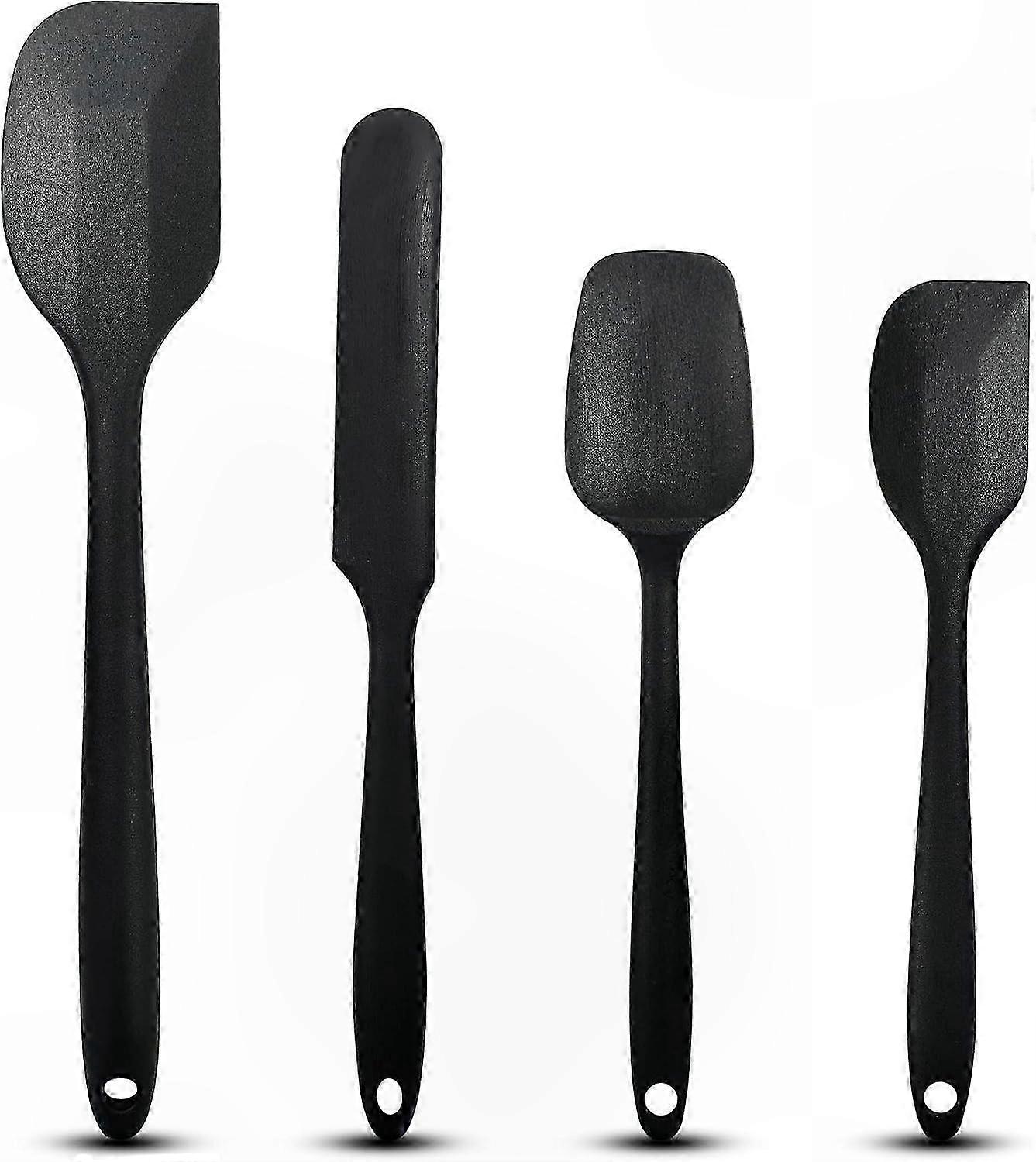 Küchenspatel-set Aus Silikon, Verschiedene Größen, Gebäcklöffel, Tortendekorationswerkzeug, Spülmaschinenfest, Schwarz, Antihaftbeschichtet, Zum Backen Und Für Konditoreiarbeiten