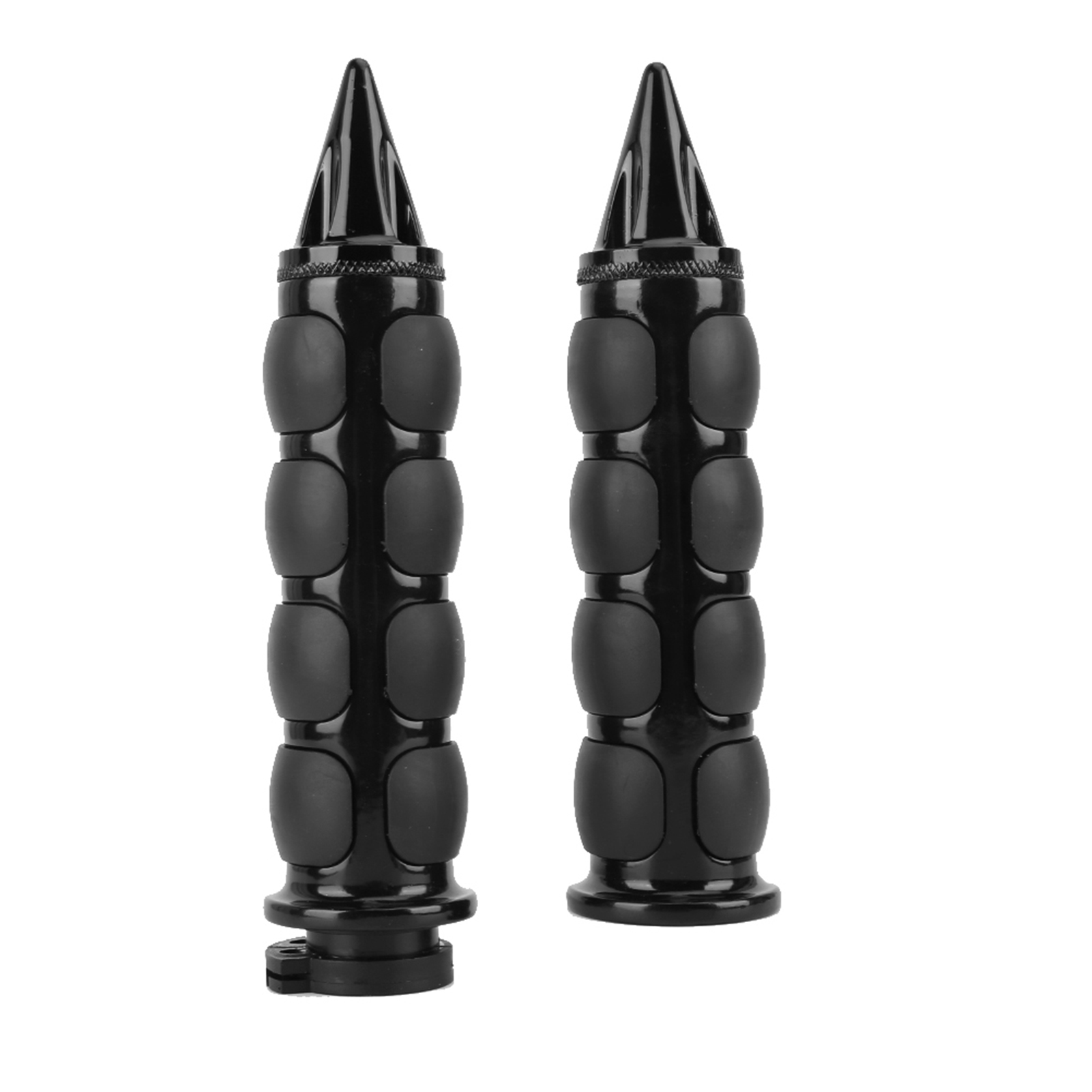 2 Motorrad-lenkergriffe 25 Mm (1 Zoll) Schwarz Aluminium Gummi Kompatibel Mit Yamaha