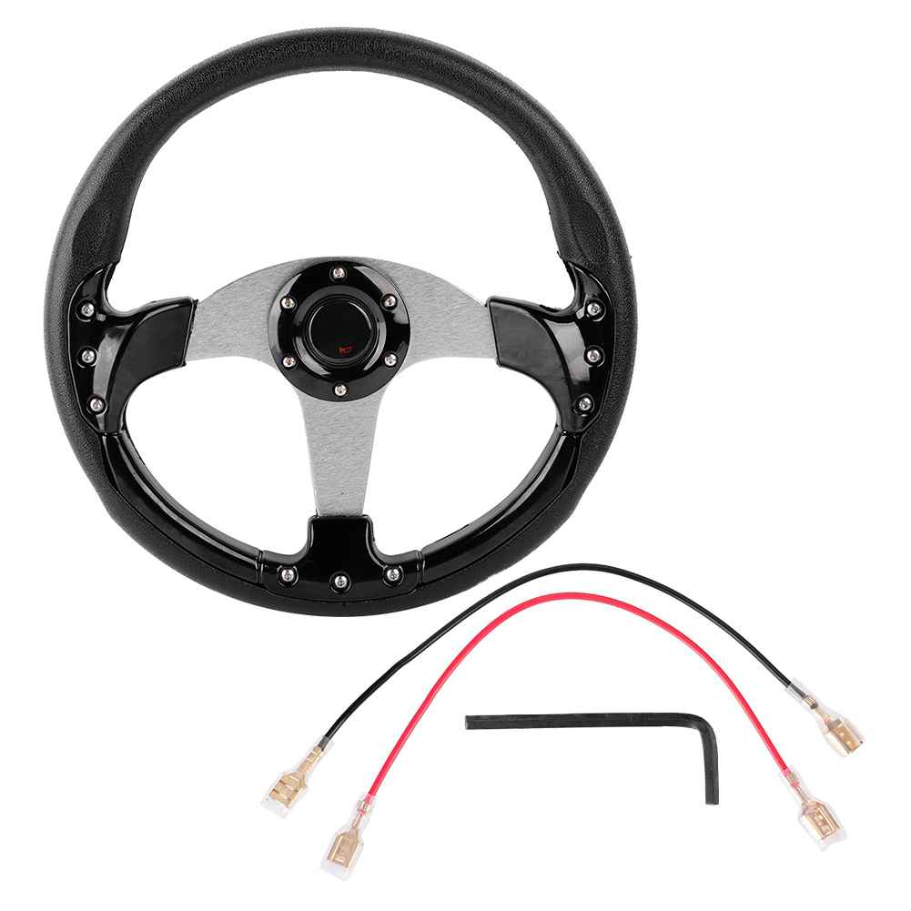 Universelles 14-zoll (350 Mm) Sport-rennlenkrad Aus Schwarzem Pu-leder – Auto-drift-lenkrad Mit 320 Mm/13 Zoll Anti-rutsch-kranz