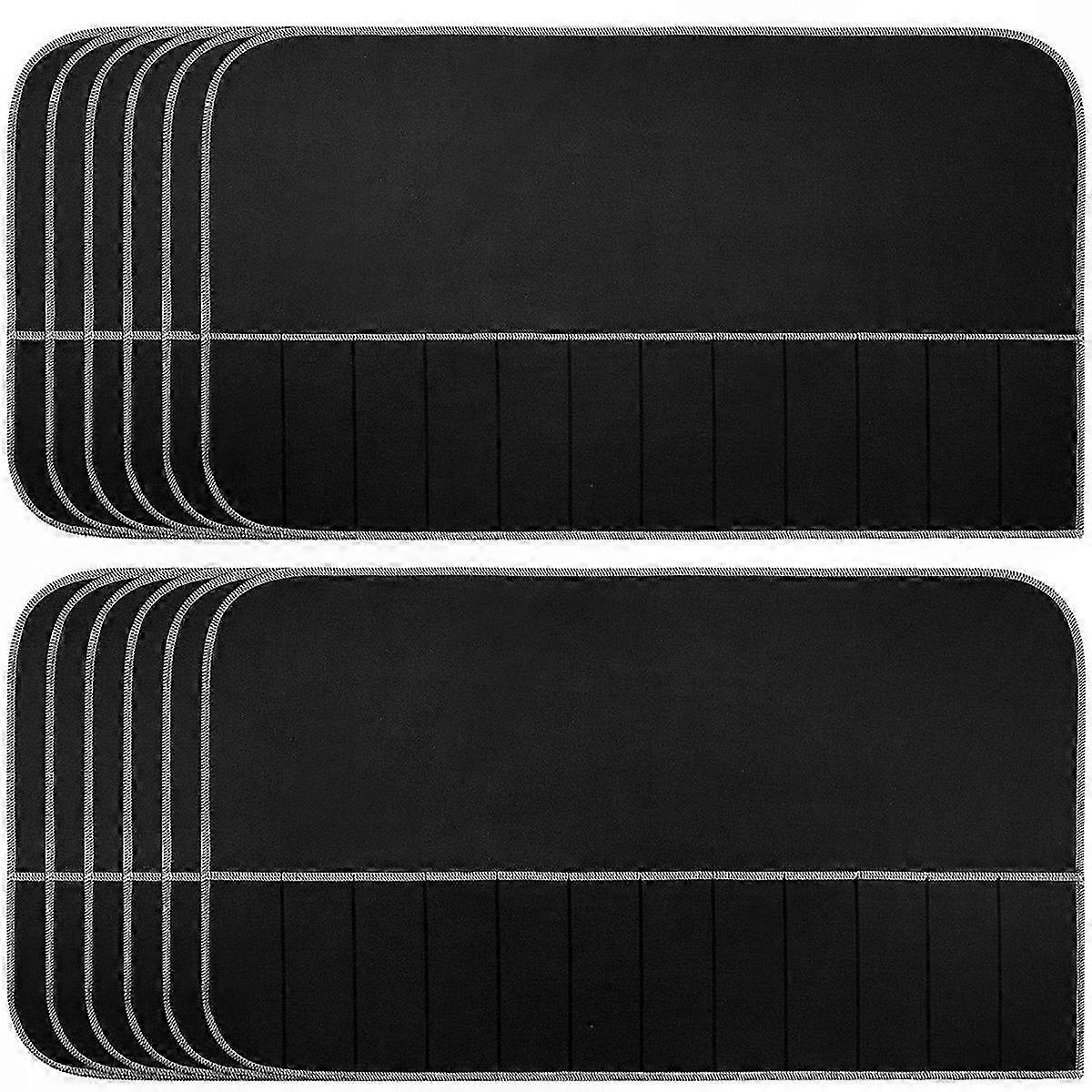 Filz-besteckaufbewahrungstasche, 12er-set, Mit Anti-bräunungs-silber-beschichtung, Weiches Stoffetui, Flacher Organizer