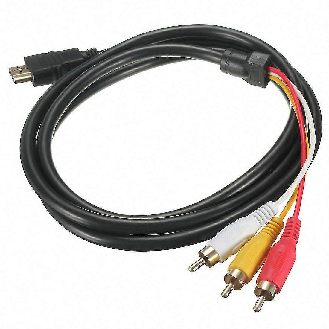1,5 M Langes Schwarzes Hdmi-stecker-auf-3-rca-av-adapterkabel Für 1080p-hd-tv-video