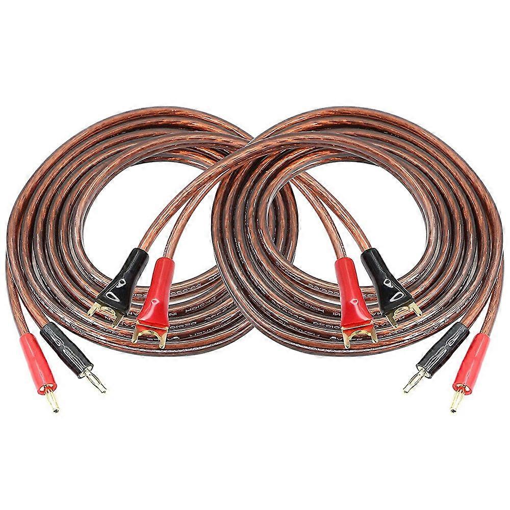Ofc Hifi-lautsprecherkabel Mit Bananenstecker Auf Y-verteiler, Sauerstofffreies Kupfer-audiokabel, Verstärker- Und Lautsprecheranschluss, 2 M, Schwarz