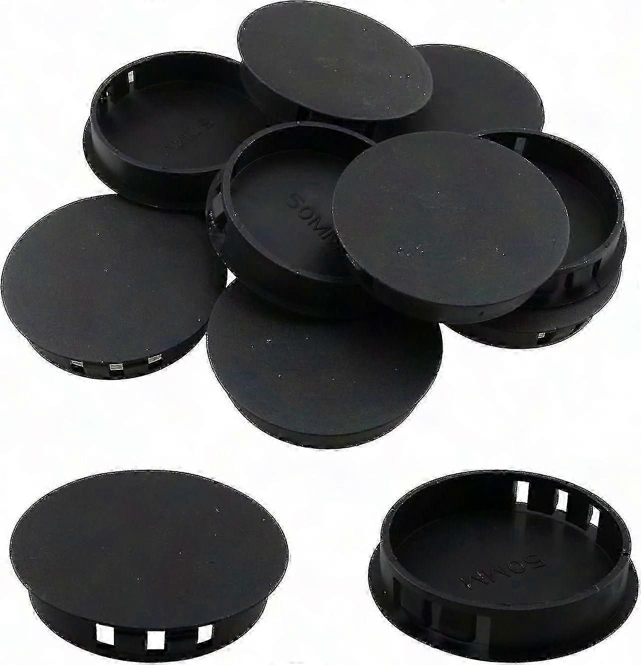 10 Schwarze, Runde Kunststoff-lochstopfen (50 Mm/2 Zoll), Zum Einrasten, Rohrverschlusskappen/yy