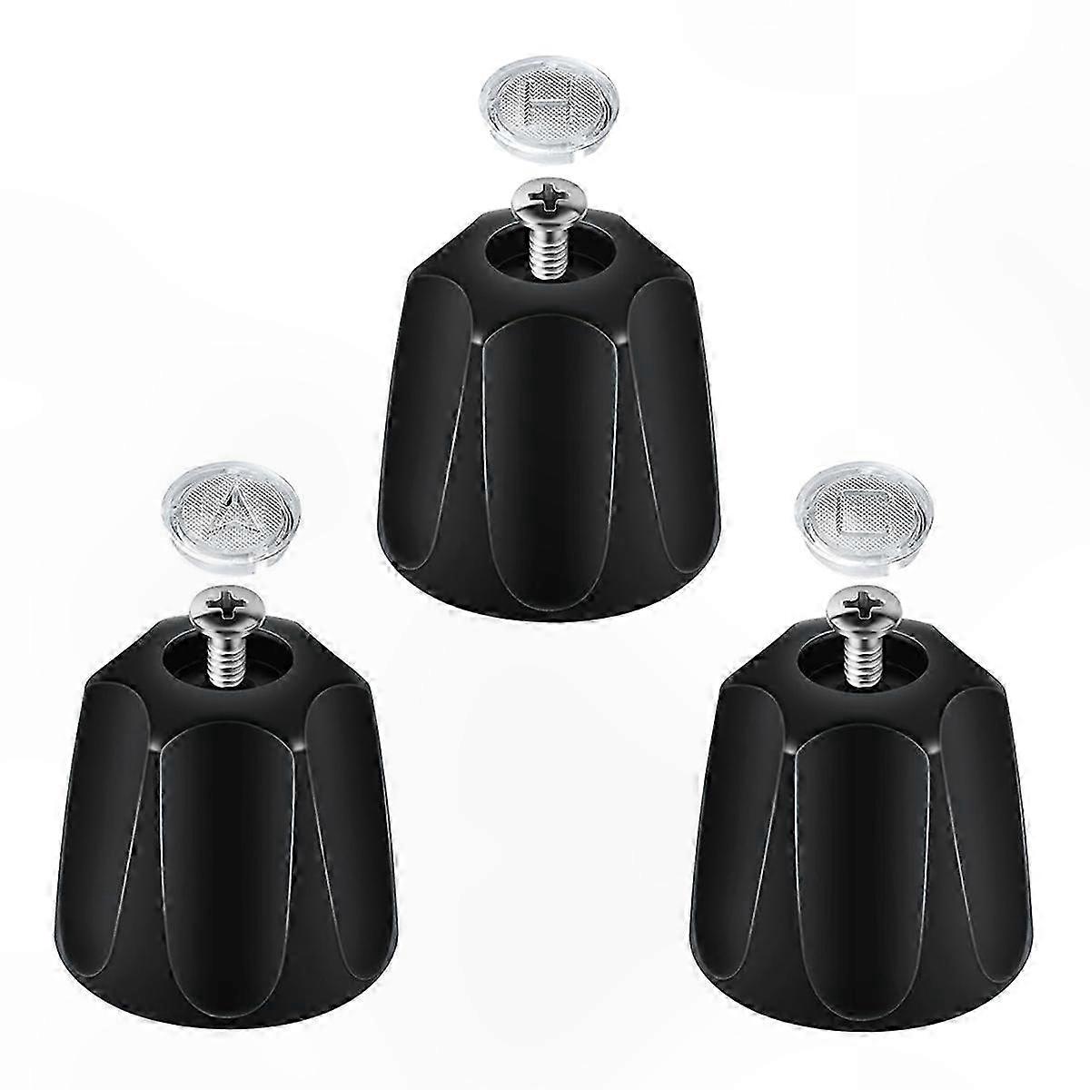 Schwarzer Metall-duschmischer, Set Mit 3 Ersatzgriffen Für Bad- Und Duscharmaturen