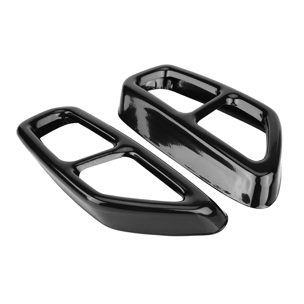 2 Schwarze Edelstahl-auspuffblenden Für Bmw 5er G30 2017-2018