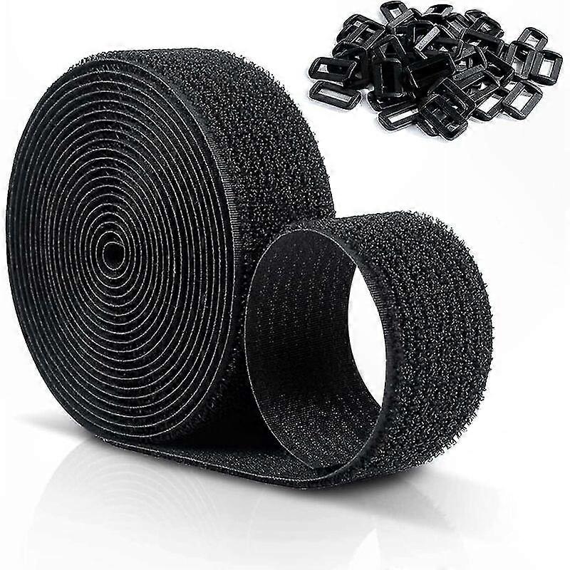 Kratzfeste Schwarze Nylon-kabelbinder, 10 M X 20 Mm, Verstellbar Mit 50 Schlaufen, Wiederverwendbar Und Zuschneidbar, Kabelmanagementlösung