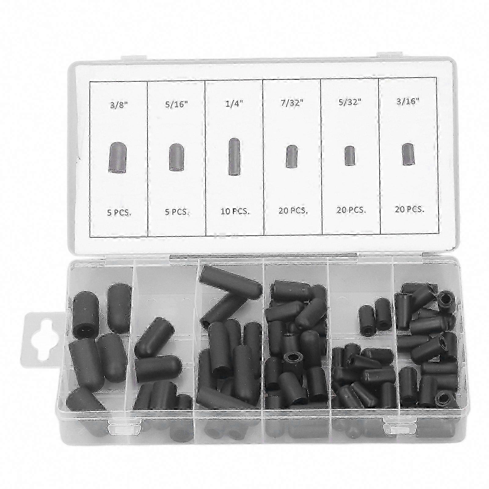 80-teiliges Set Schwarzer Gummistopfen, Universelles Schutzset Für Löcher Und Schrauben, Sortiment An Schutzkappen