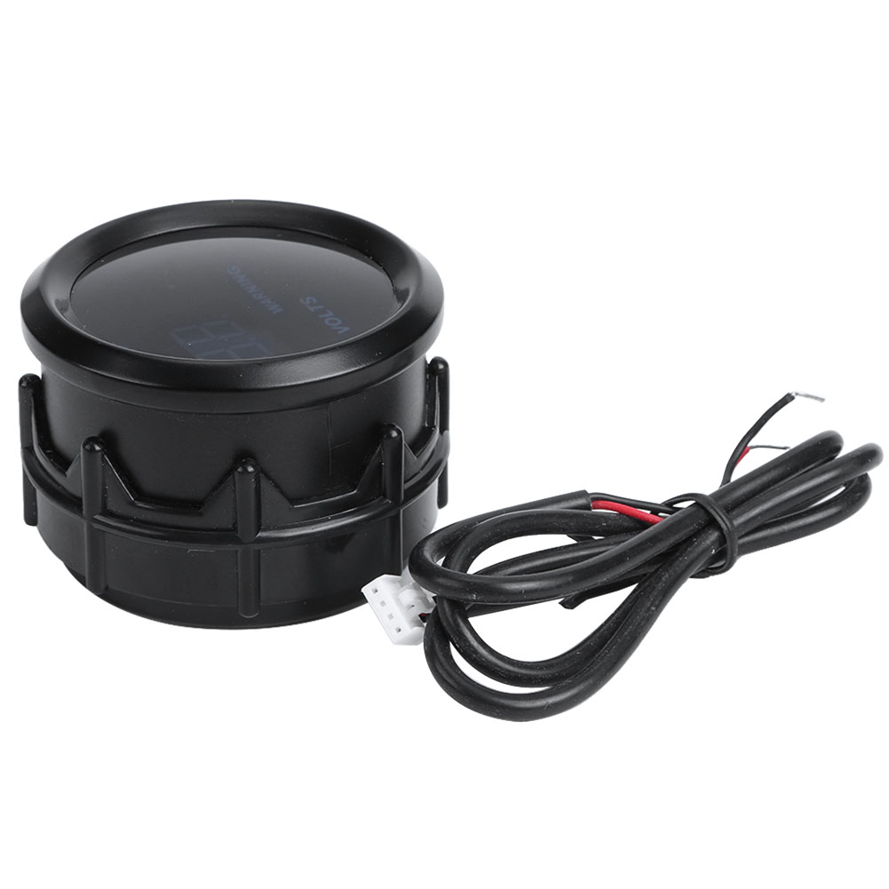 12v 2-in-1/52mm Digitalvoltmeter, Schwarzes Gehäuse, Digitalanzeige Für Auto, 12v Spannungsmesser