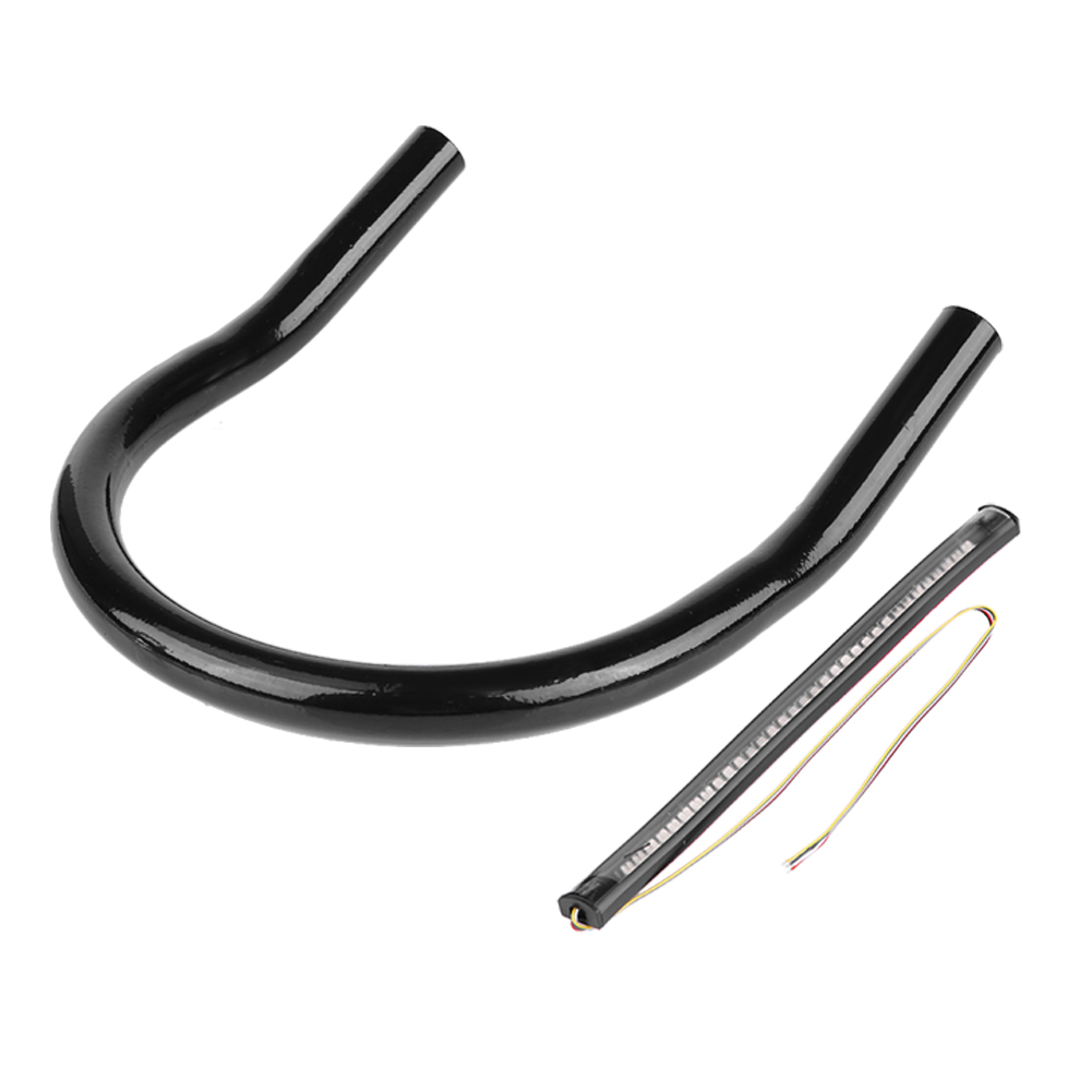 210 Mm Motorrad-hinterradbügelhalterung Mit Led-licht, Gebogenes Schwarzes Diy-zubehör Für Sitzrahmen.