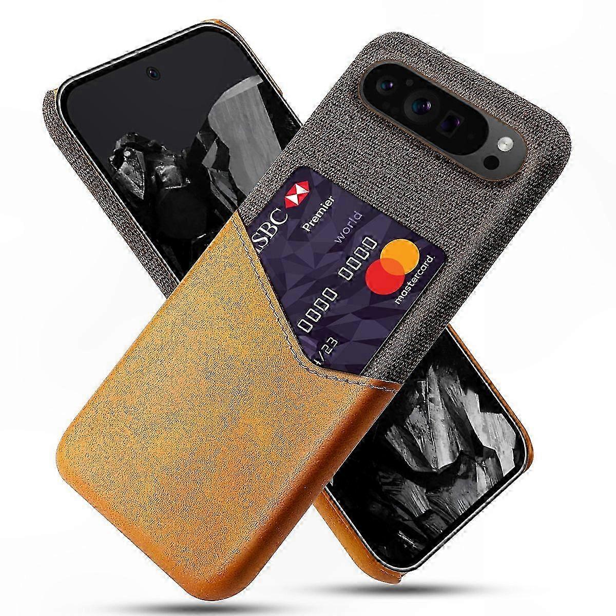Schutzhülle Für Pixel 9 Pro Xl, Aus Pu-leder Und Polycarbonat, Stoßfester Schutz Mit Kartenhalter, Schlankes Und Elegantes Design, Schwarz