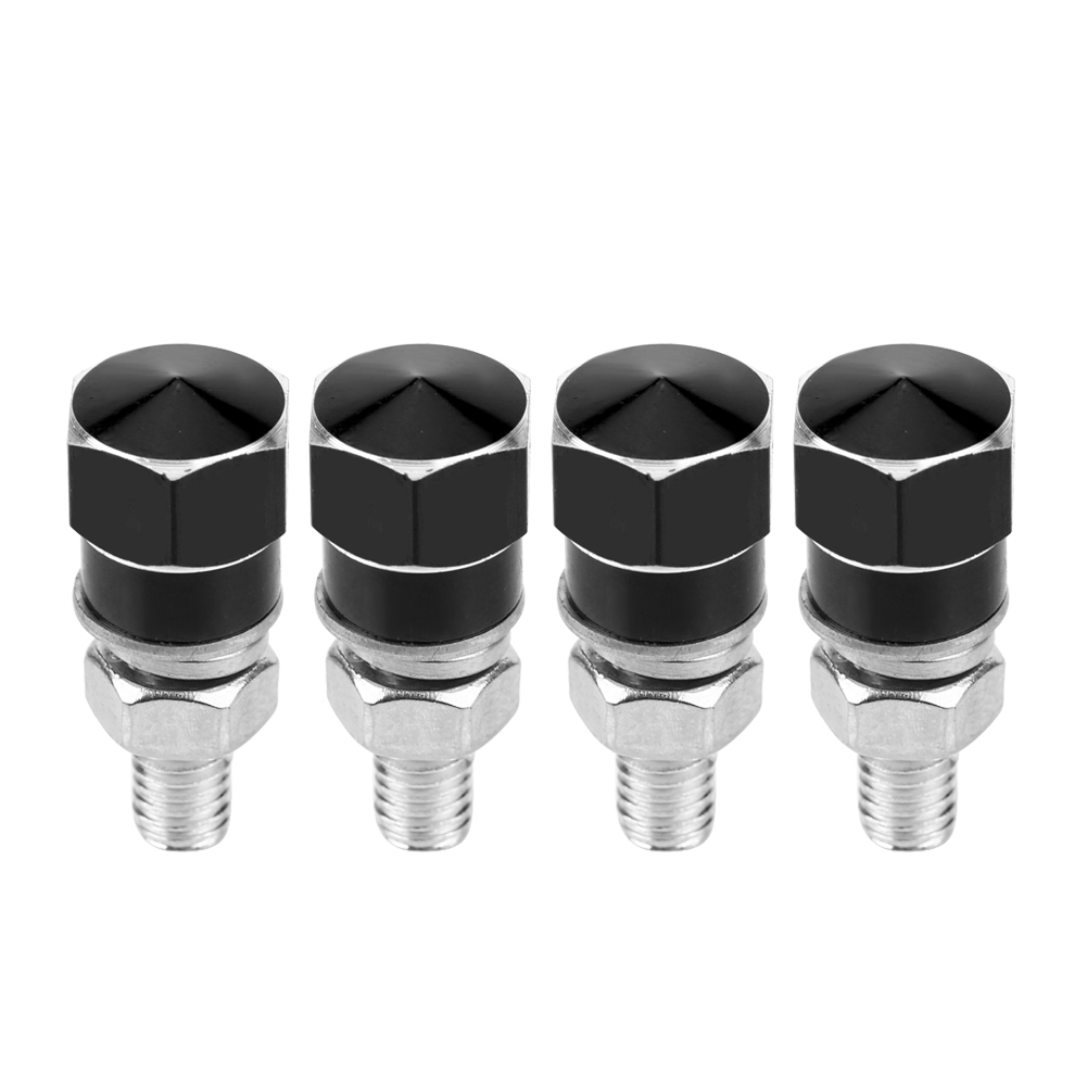4 Universal-schrauben, Bolzen, Muttern, Rahmen, Kennzeichen, Motorrad, Schwarz