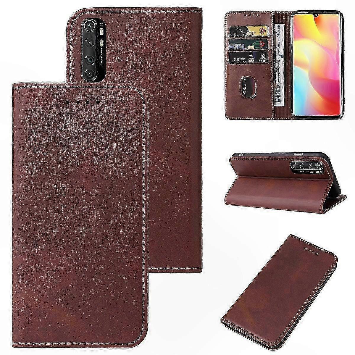 Lederhülle Für Note 10 Lite Mit Magnetverschluss, Elegante Brieftaschenhülle, Robuster Schutz, Kartenfächer, Hochwertige Verarbeitung, Schlankes Design, Schwarz