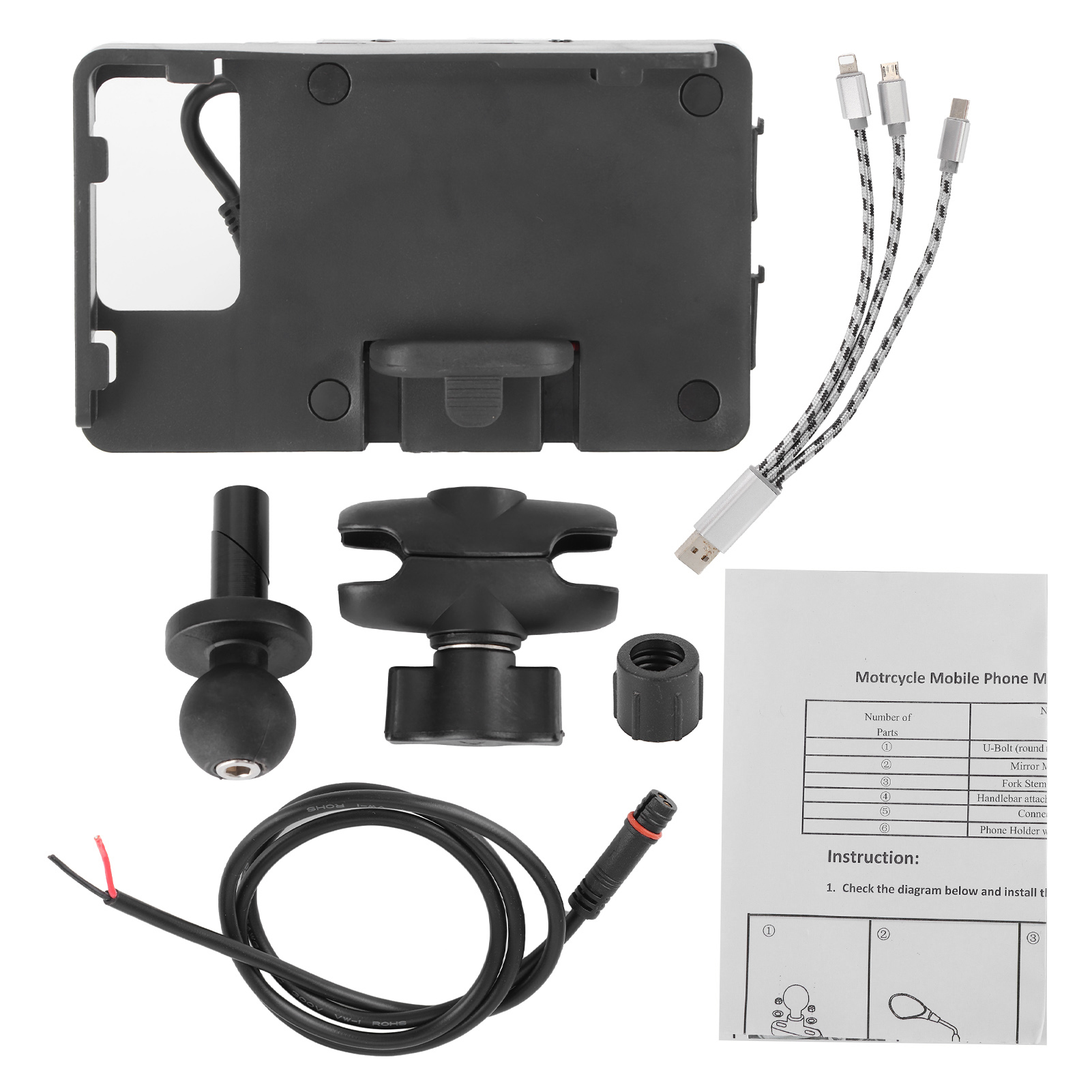 Schwarze Motorrad-handyhalterung Für Suzuki Gsx-r1000/r600/r750, Navigationshalterung Mit Robuster Befestigung