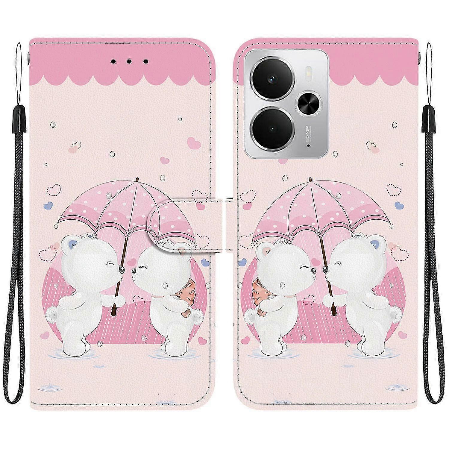Leder-handyhülle Für Samsung Galaxy S24 Ultra – Stoßfeste Hülle Mit Aufgedrucktem Design, Inklusive Trageband, Schwarz