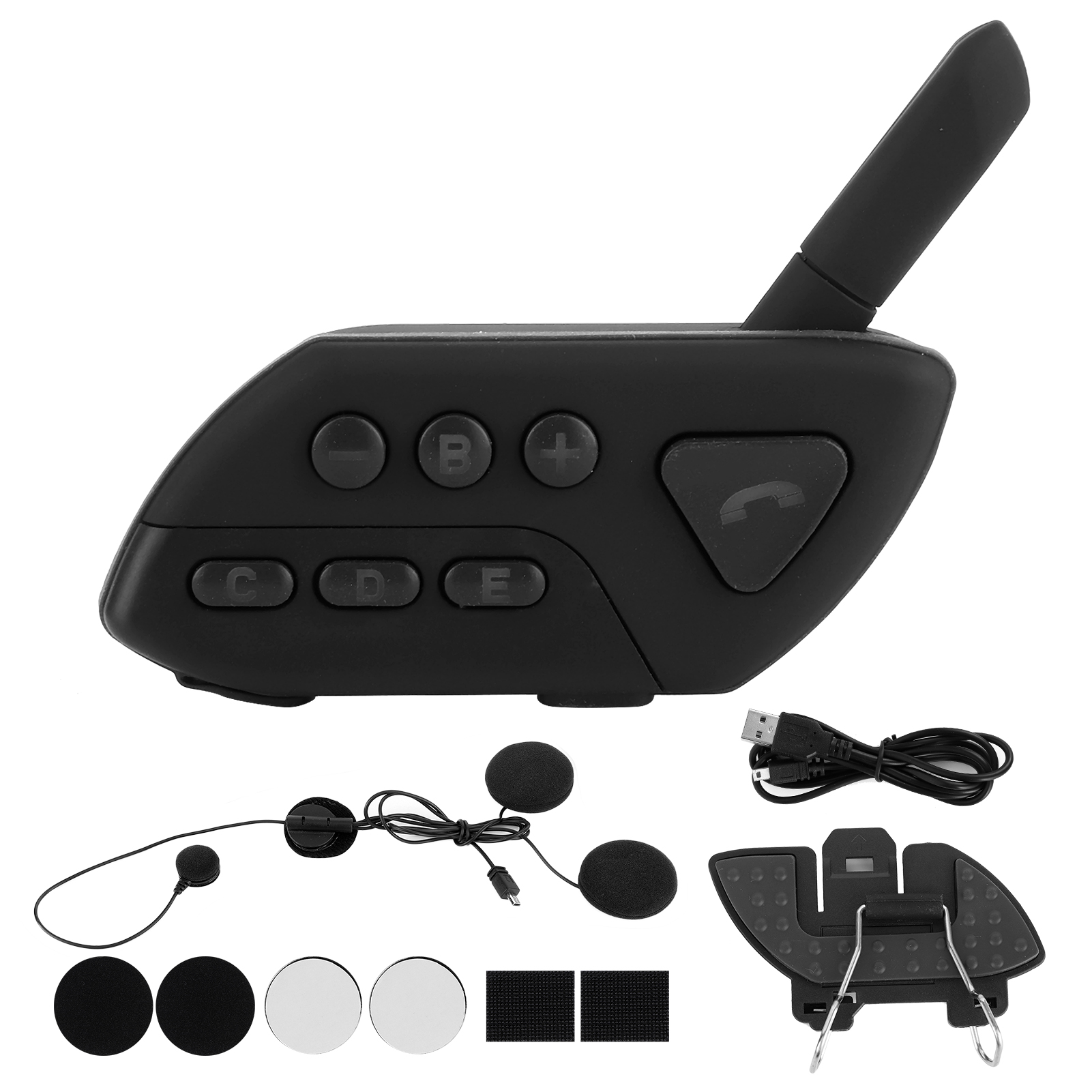Bluetooth-motorradhelm Mit Gegensprechanlage Und Geräuschunterdrückung, 120 Km/h Reichweite, Motorrad-kopfhörer, Fahrerausrüstung, Schwarz