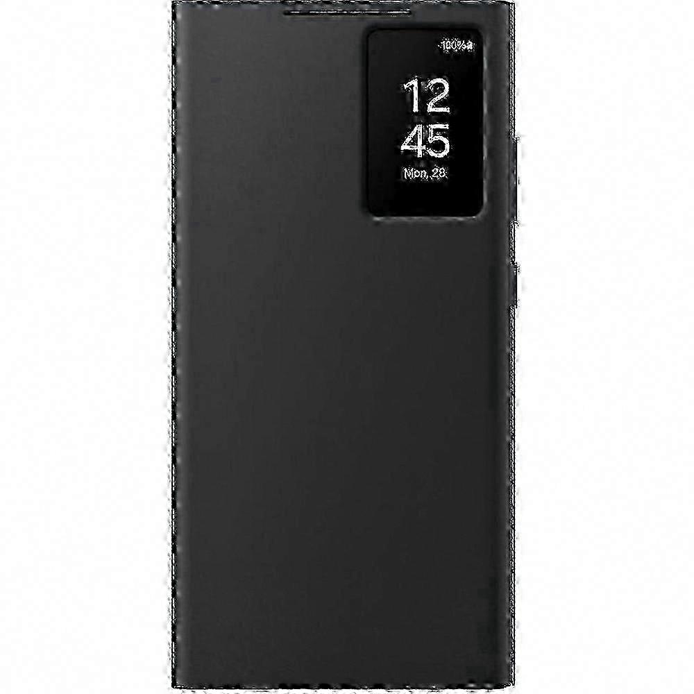 Schwarze Galaxy S23 Ultra Brieftaschenhülle Mit Ständer Und Kartenhalter, Magnetische Smart View-schutzhülle