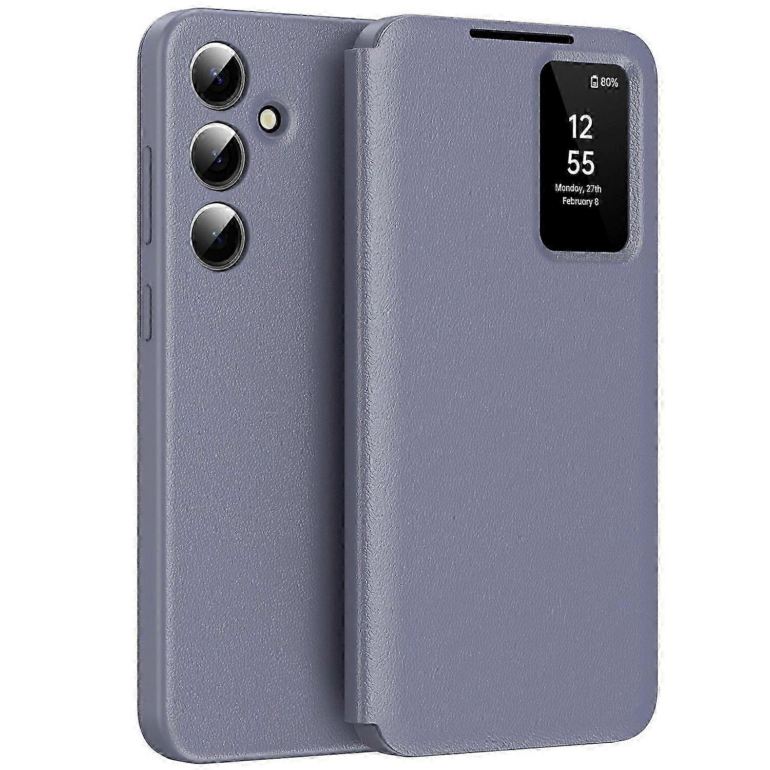 Lederhülle Für A56 5g Mit Sichtfenster Und Kartenhalter, Magnetverschluss, Rundumschutz, Schlankes Design, Schwarz, Kompatibel Mit Samsung Galaxy A56 5g
