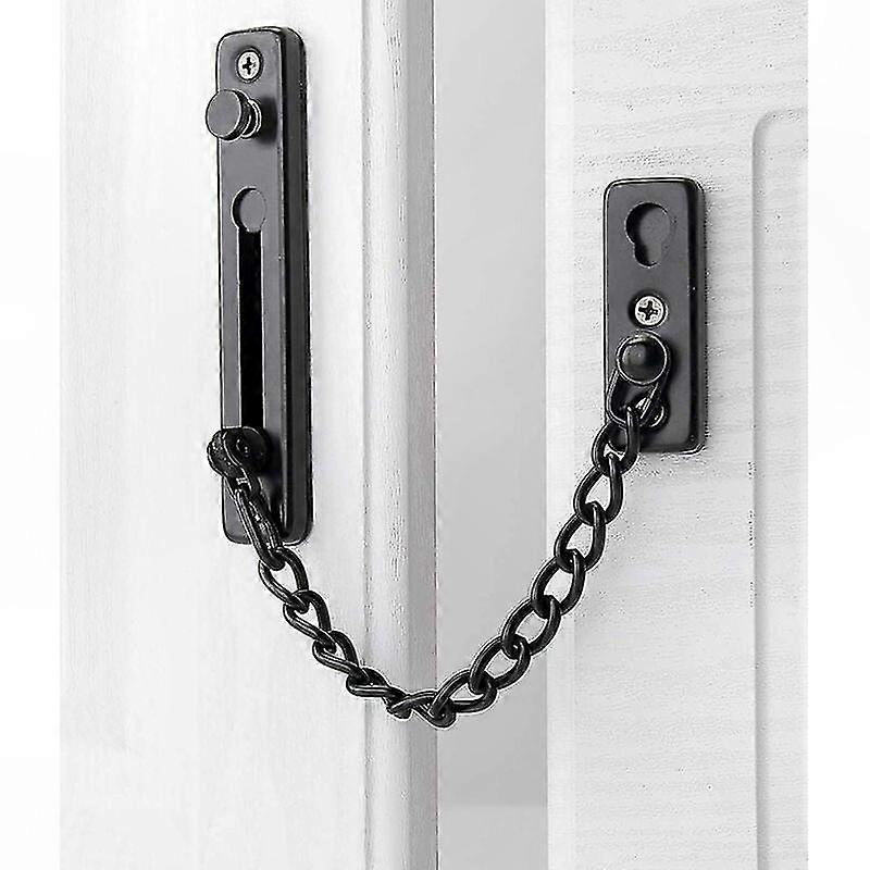Diebstahlsicheres Türschloss Aus Mattschwarzem Edelstahl Mit Feder, 2er-set, Verstärkter Schutz