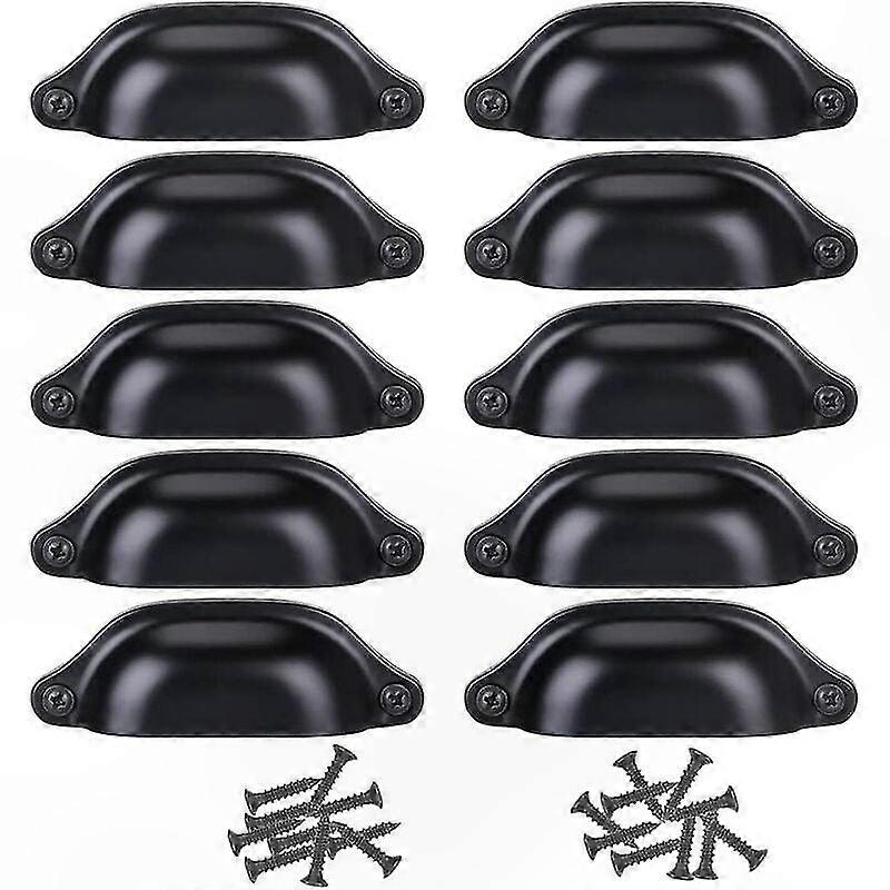 Schubladengriffe Für Möbel, 10er-set, 98 Mm Türknauf, Schwarze Ausführung, Dekorative Beschläge, Je 13 G.