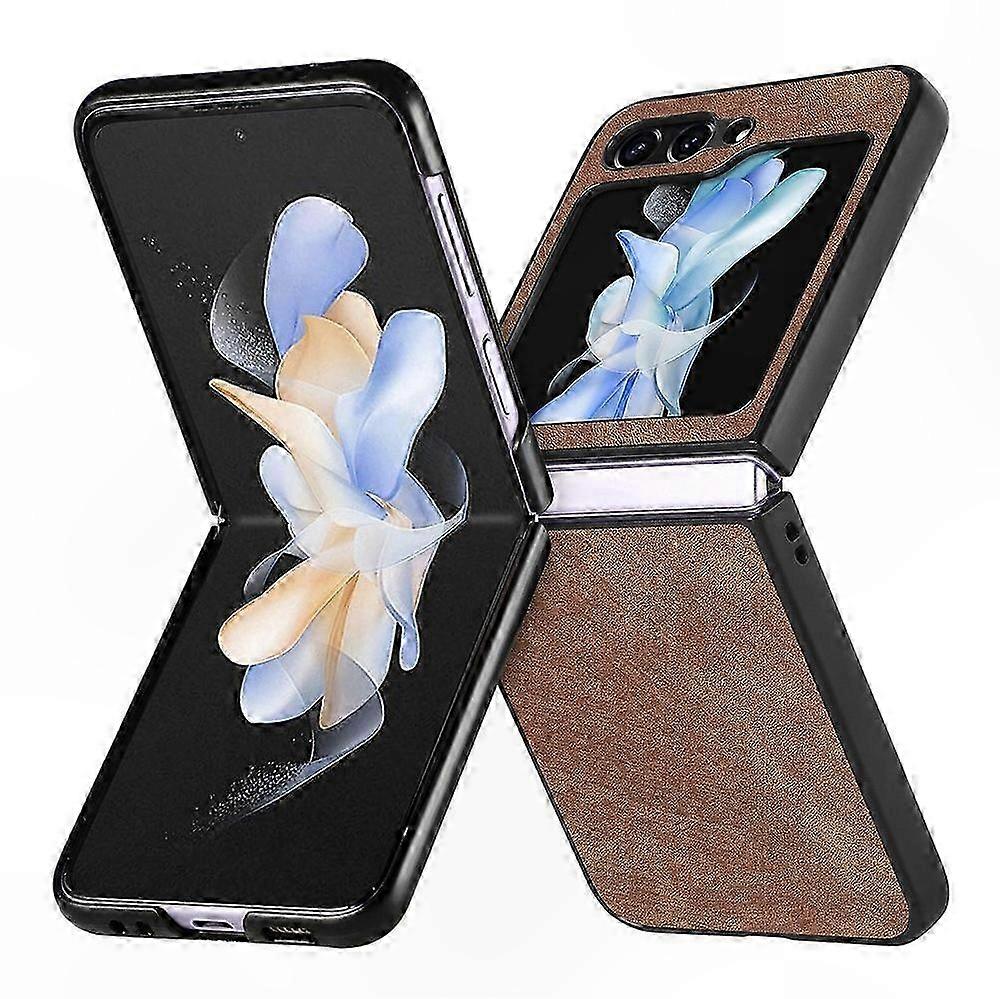 Echtlederhülle Für Galaxy Z Flip6, Schlanke Hartschalen-schutzhülle, Elegante Schwarze Hülle, Hochwertiges Zubehör Kompatibel Mit Samsung, Strapazierfähige Und Leichte Tasche.