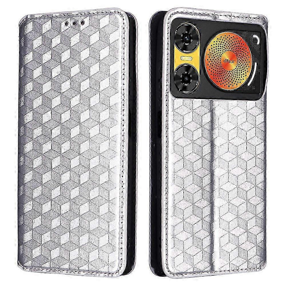 Zte Nubia Music 2 Handyhülle, Schwarze Leder-wallet-hülle Mit Rautenmuster, Elegante Schutzhülle