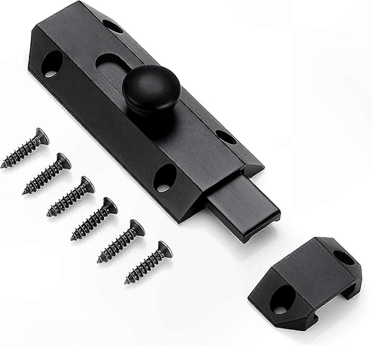 Robustes Torschloss Mit Integrierter Sicherheit, Dicker Riegel Aus Massivem Messing, Schwarze Oberfläche, Langlebiges Modell Für Den Außenbereich