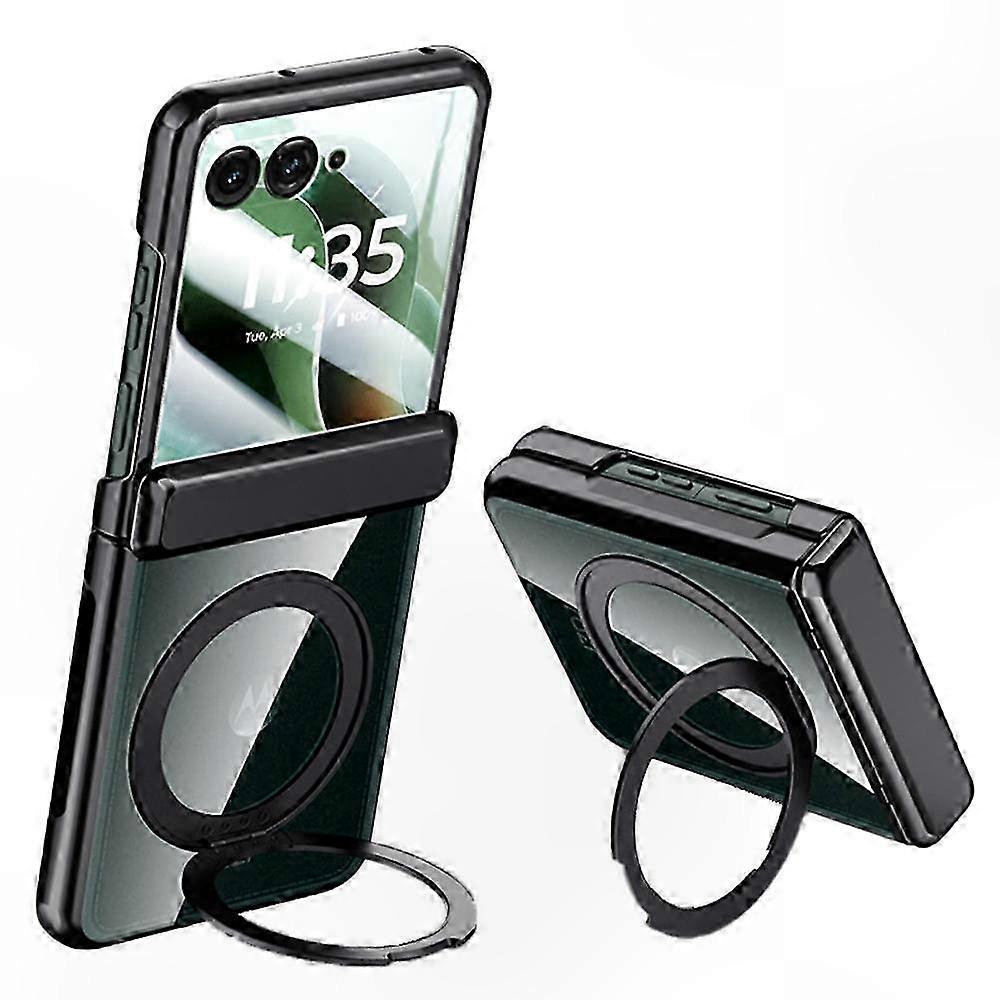 5g-handyhülle Mit Magsafe-halterung Für Razr 60 Ultra, Schwarzer, Galvanisierter Polycarbonat-schutz, Hartschale Mit Integriertem Displayschutz, Magnetisch Kompatibel