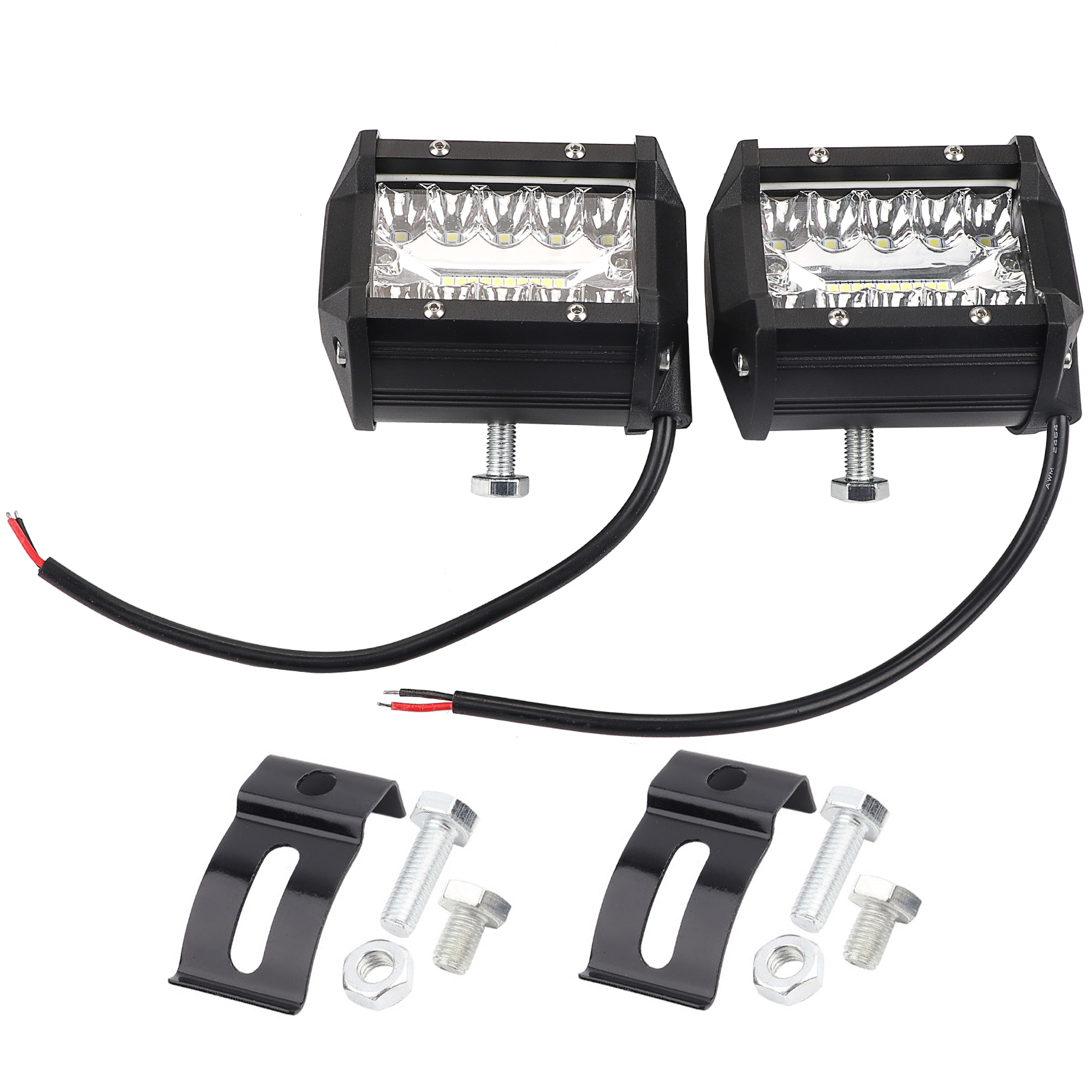 2er-pack Nebelscheinwerfer Aus Aluminium, Ip68, 12 V, Weiß, 6000 K, Schwarzes Gehäuse Für Autos