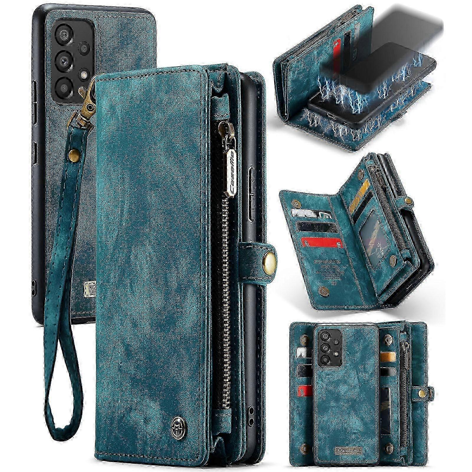 Horizontale Leder-klapphülle Mit Abnehmbarem Ständer Und Kartenhalter Für Samsung Galaxy A53 5g, Robuster Magnetverschluss, Schwarz, Mit Sicherem Sitz
