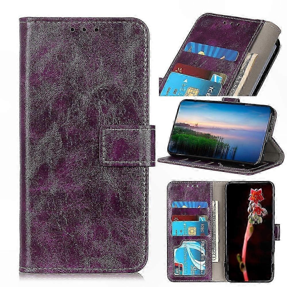 Retro-lederhülle Mit Kartenhalter Und Brieftasche Für Galaxy A52 5g/4g, Schwarz, Horizontale Klapphülle Mit Ständer Und Fotorahmen