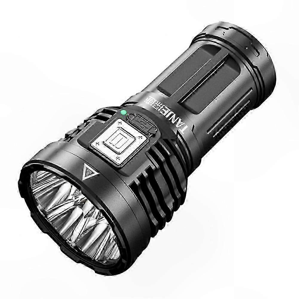 Wiederaufladbare Taktische Usb-taschenlampe Mit 8 Leds, 12.000 Lumen, Extrem Leistungsstarker Beleuchtung, Robuste Taschenlampe Für Outdoor-aktivitäten, Camping Und Notfälle, Schwarz, Mit Eingebautem