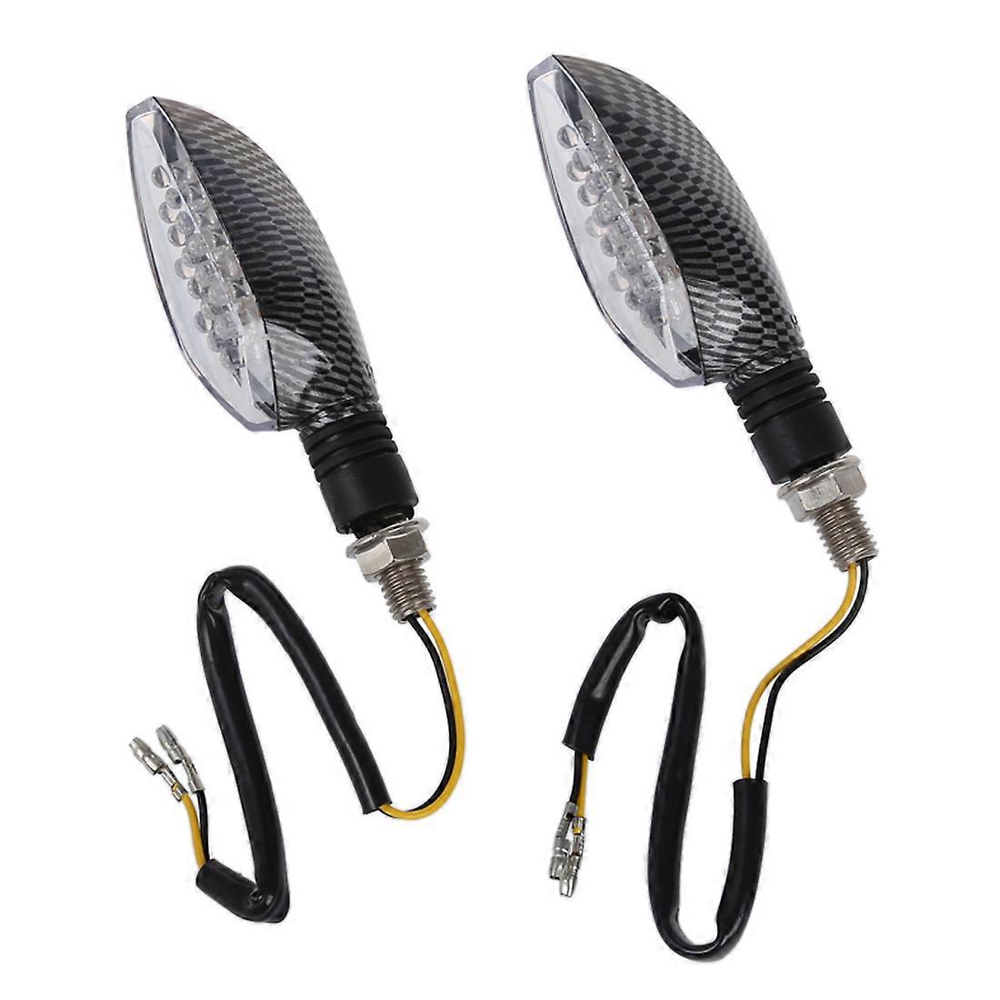 2 Led 12v Motorradblinker, Motorrad-blinker Aus Kohlefaser, Schwarze Blinker
