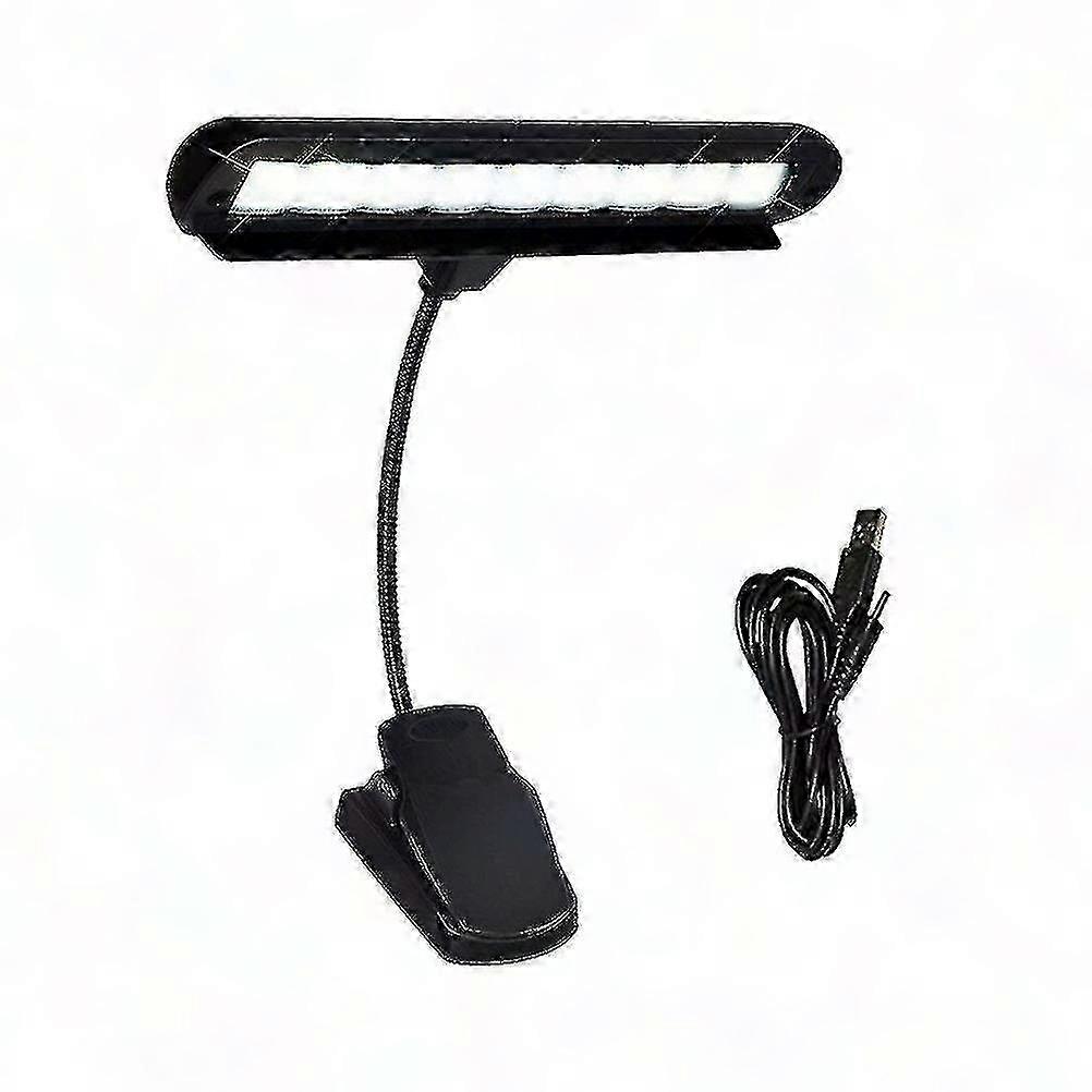 Notenständer-stehlampe Mit 9 Leds, Flexibel Und Verstellbar, Für Klavier Und Orchester, Schwarz, Kabelgebunden (keine Batterien Erforderlich), Inklusive Notenhalter.