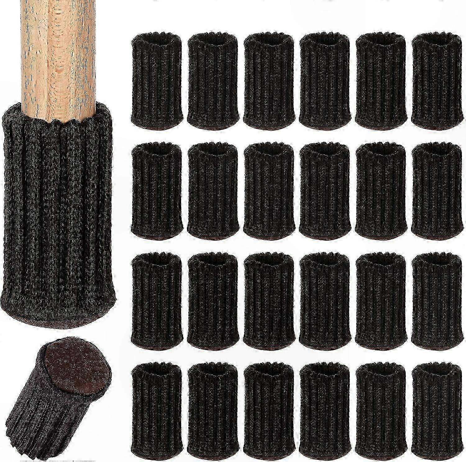 Schwarze, Rutschfeste Stuhlbeingleiter, Set Mit 24 Schutzhüllen Für Möbel, Schützen Ihre Böden Vor Kratzern Und Lärm.