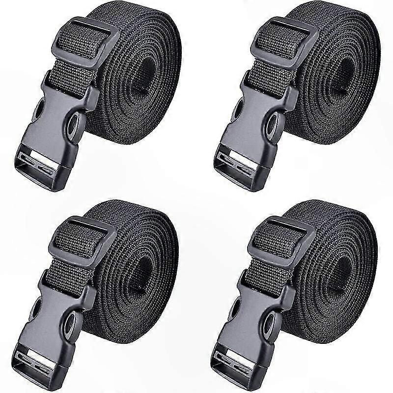 Verstärkte 25-mm-ratschengurte Mit Schnellverschluss Zur Gepäcksicherung, 188 Cm Lang, Robuster Kunststoffspanner, Schwarz, 4er-pack