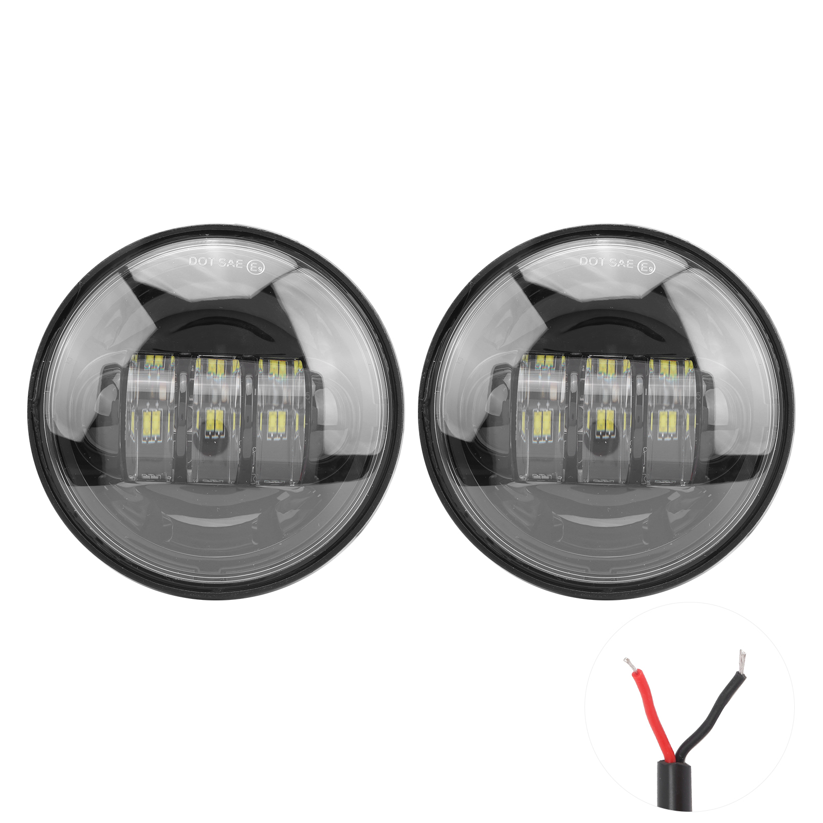 Set Mit 2 Universellen 4,5-zoll-led-nebelscheinwerfern (60 W, 6500 K, Schwarz) Für Motorräder Mit Reflektor