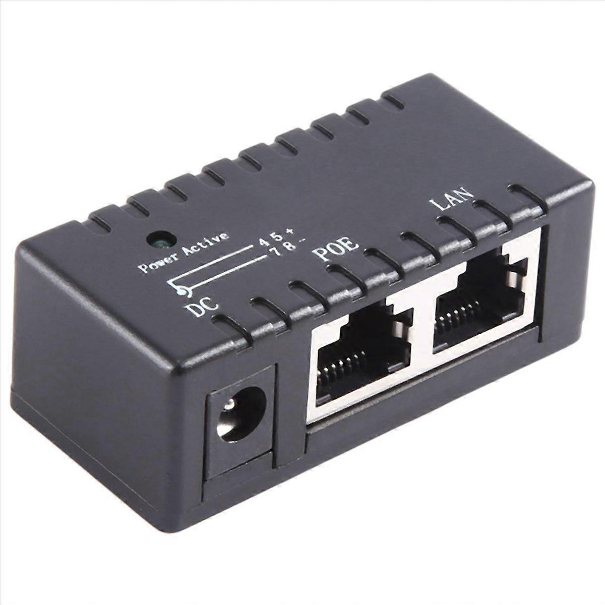 Poe-injektor Rj45 Dc-anschluss 5,5 Mm X 2,1 Mm Buchse Adapter Schwarz