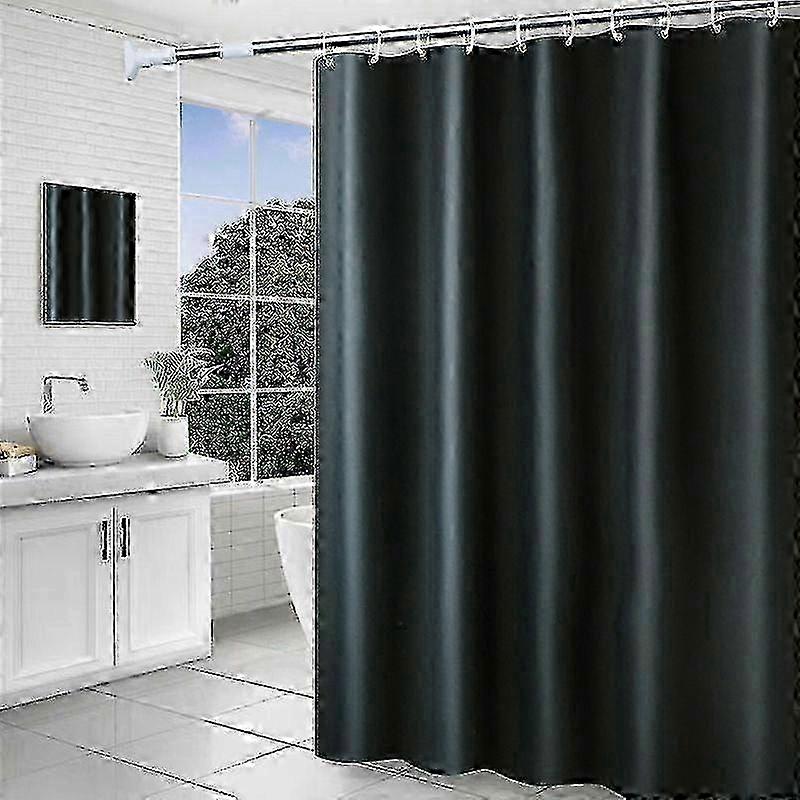 Wasserdichter Schwarzer Duschvorhang 240x180cm, Peva-anti-schimmel, Mit Haken Und Beschwert Für Stabilität