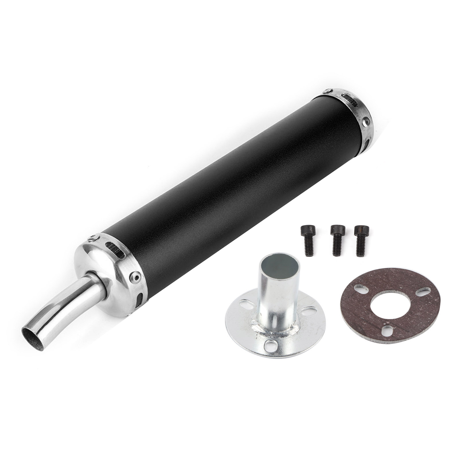 20 Mm/0,8 Zoll Edelstahl-auspuffschalldämpfer, Modifiziertes Teil Für Zweitaktmotorräder – Schwarz