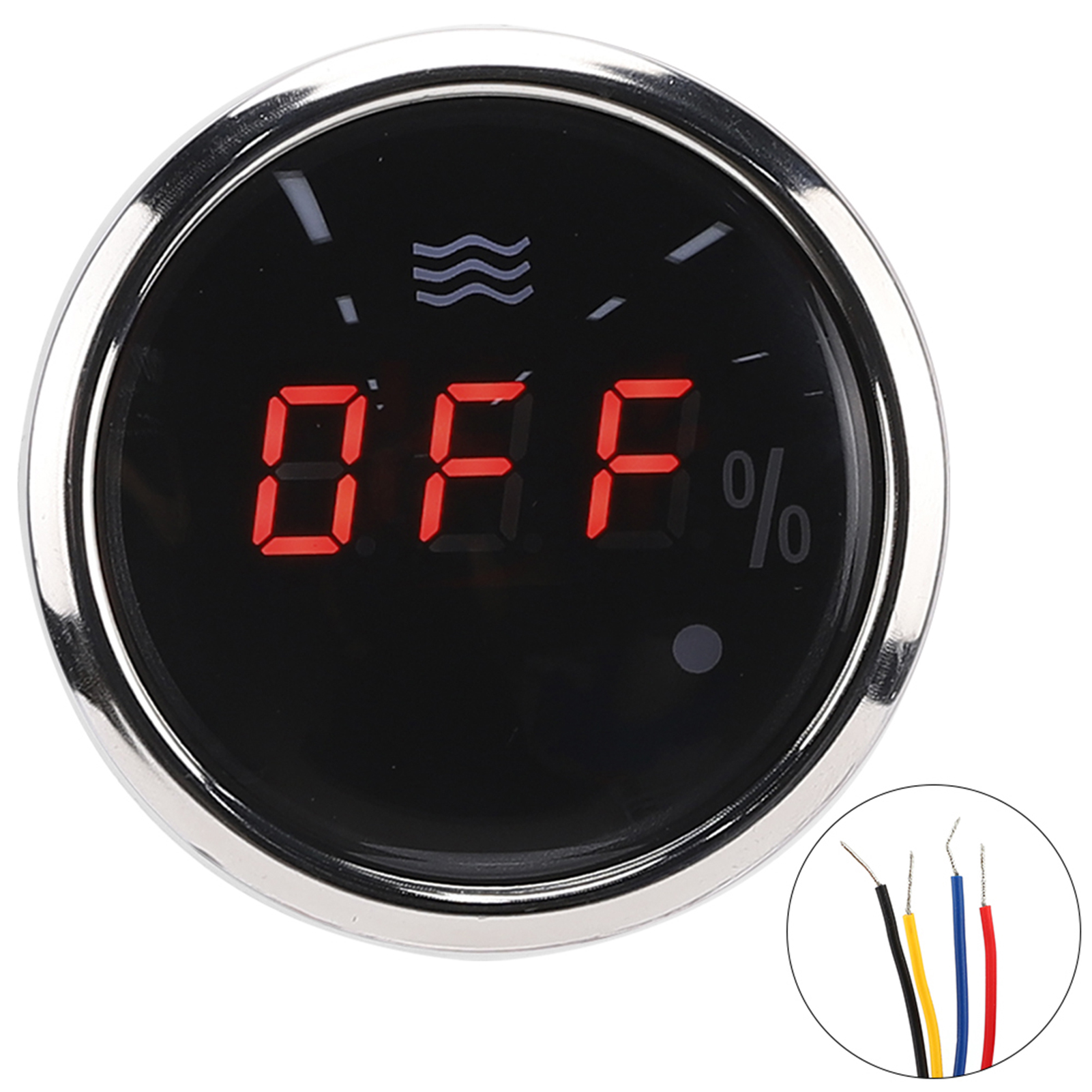 52 Mm (2 Zoll) Schwarzes Zifferblatt, 24033 Ohm, Us-standard-led, Wasserdicht, Beschlagfrei, Digitaler Wasserstandsanzeiger Mit Intelligentem Alarm Für Boote Und Autos