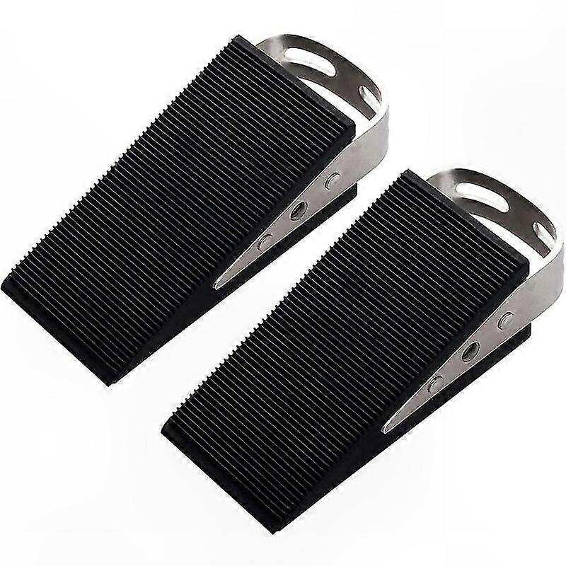 Verstärkte Türstopper Aus Gummi – 2er-set Rutschfeste, Kratzfeste Und Robuste Gartenpuffer, 10 X 4,5 Cm, Schwarz