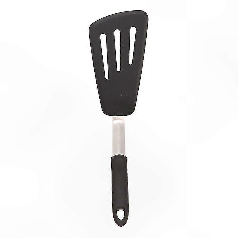 Antihaft-silikonspatel Für Crêpes Und Eier – Hitzebeständiges Küchenutensil, Edelstahlkern, 36,5 X 10,3 Cm, Schwarz