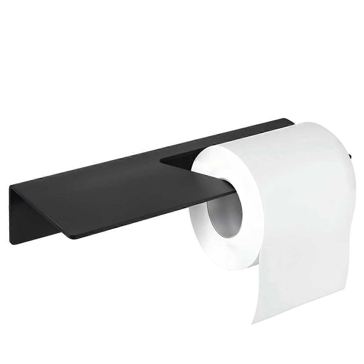 Selbstklebender, Schwarzer Toilettenpapierhalter Zur Wandmontage Ohne Bohren, Für Die Feste Befestigung An Der Toilette, Wasserdicht, 1 Stück