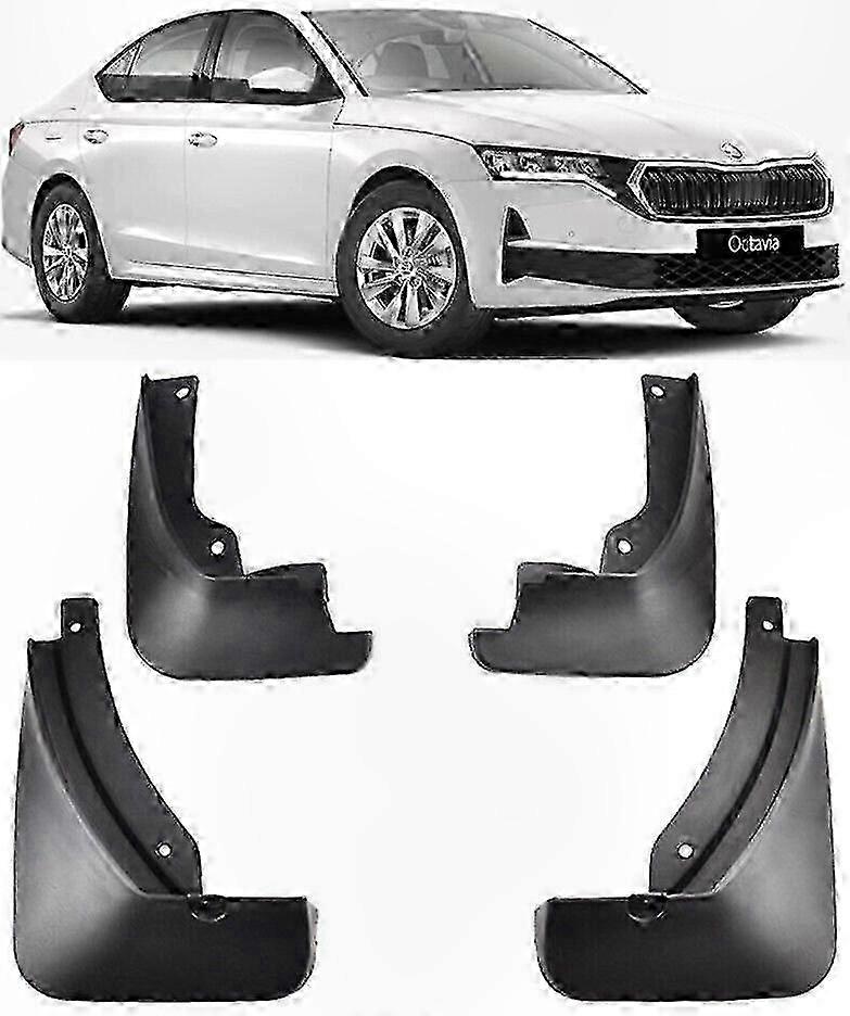 Kotflügel Vorne Und Hinten Für Skoda Octavia Mk4 2020-2024, Spritzschutz, 4-teiliges Set, Strapazierfähiges Material, Schwarz, Kompatibel Mit Limousine.