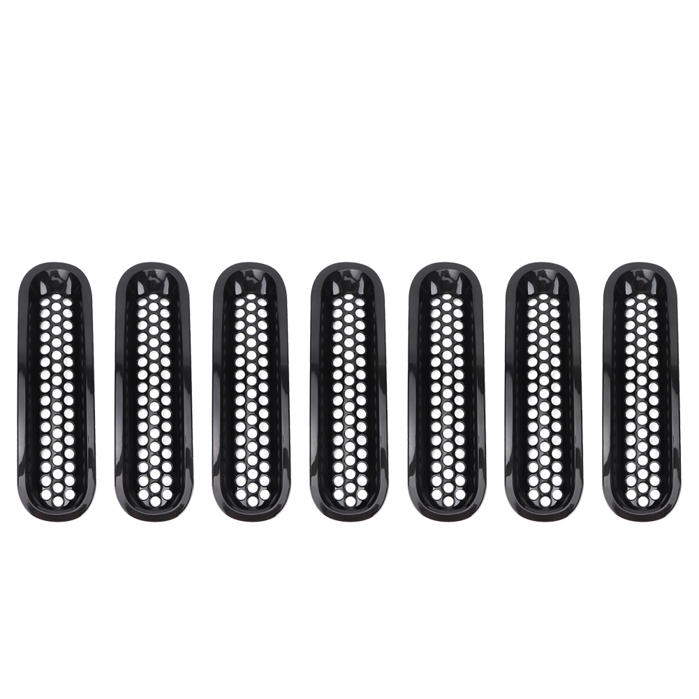 7-teiliges Schwarzes Frontgrill-set Für Jeep Wrangler Jk 2007–2017 – Auto-stoßstangengitter