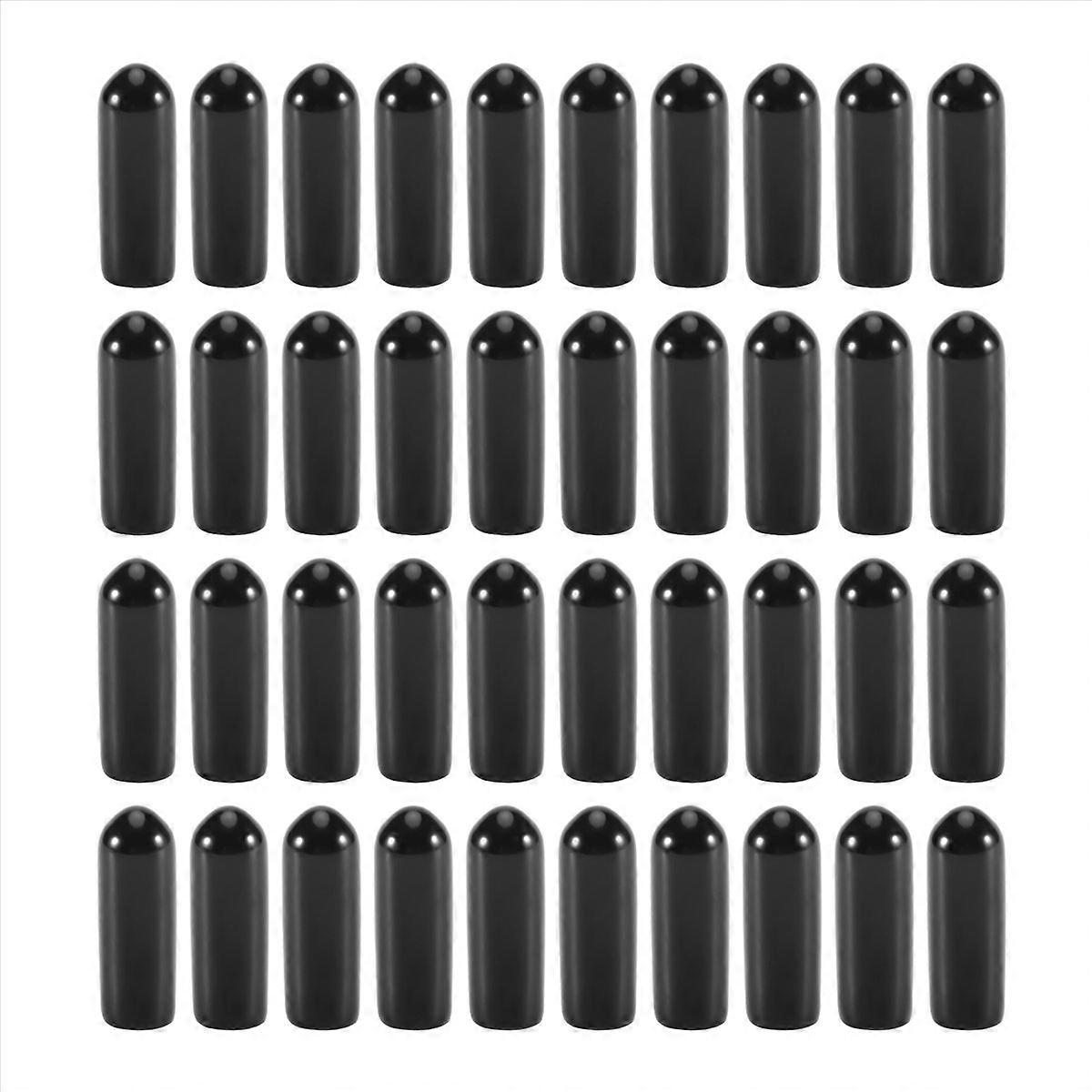 100 Schwarze Gummi-endkappen, Runde Schutzkappen Mit 4 Mm Innendurchmesser Für Pvc-rohre, Schraubkappen Und Stangenabdeckungen, Schutzset.