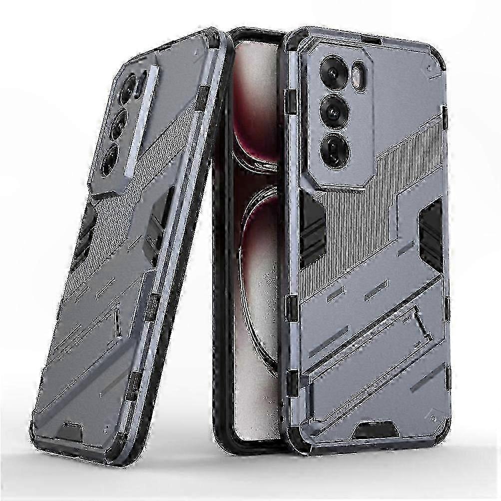 Robuster Taktischer Displayschutz Mit Ständer Für Oppo Reno 12 Pro 5g, Stoßfeste Hartschale, Rutschfestes Design, Kompatibel Mit Kabellosem Laden, Elegante Schwarze Ausführung, 1-teiliges Set.
