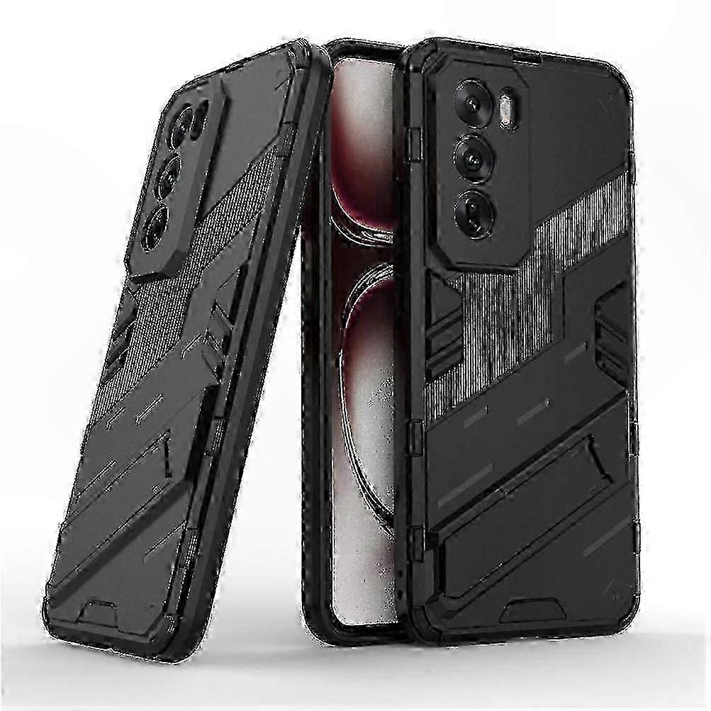 Robuste Schutzfolie Mit Ständer Für Oppo Reno 12 Pro 5g, Stoßfeste Taktische Hülle, Schwarze Ausführung, Ergonomisches Design, Für Den Täglichen Gebrauch, Zuverlässiges Sicherheitszubehör.